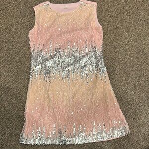 Kidpik Pink and Silver Sequin Sheath Dress Cocktail